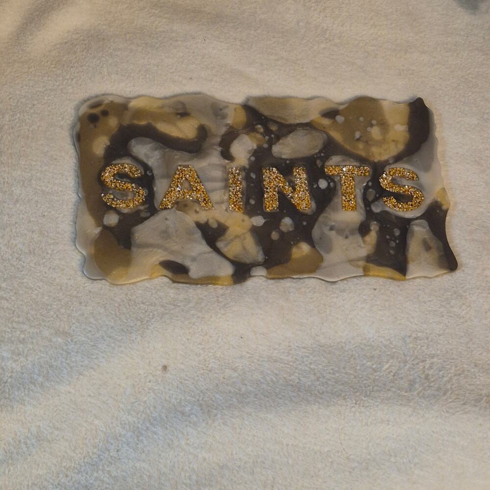 Handmade Epoxy Resin "SAINTS" Decorative Tray / Plaque